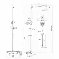 Black Bar Valve Shower Slide Rail Kit