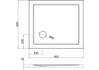Zamori Rectangle Shower Tray 900 x 760mm - Corner waste - Z1163
