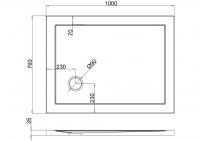 Zamori Rectangle Shower Tray 1000 x 700mm - Corner waste - Z1165