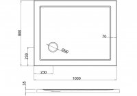 Zamori Rectangle Shower Tray 900 x 800mm - Corner waste - Z1164