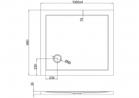 Zamori Rectangle Shower Tray 1000 x 800mm - Corner waste - Z1167