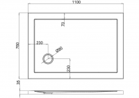 Zamori Rectangle Shower Tray 1000 x 900mm - Corner Waste - Z1168