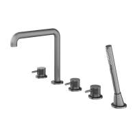 Abacus Iso Pro 5 Tap Hole Deck Mounted Bath Shower Mixer - Matt Anthracite