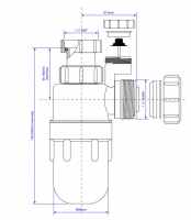 McAlpine 1.1/4" x 75mm Water Seal Adjustable Inlet Bottle Trap with Multifit Outlet - A10A