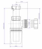 WTKT32CE Straight Through Kidney Trap - 1 1/4" / 32mm - Pedestal Trap - Viva Sanitary