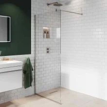 Abacus 10mm X Series Wetroom Glass Panel with Brushed Bronze Profile