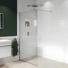 Abacus 10mm X Series Wetroom Glass Panel with Brushed Nickel Profile