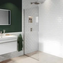 Abacus 8mm E Series Wetroom Panel with Brushed Nickel Profile