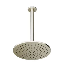 Abacus Brushed Nickel 250mm Round Shower Head and Ceiling Arm