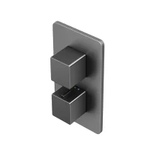 Abacus EZ Box 2.0 Matt Anthracite 2 Outlet Shower Valve with Square Handles