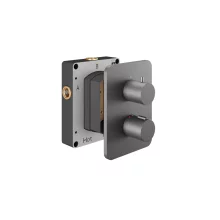 Abacus EZ Box 2.0 Matt Anthracite Thermostatic Shower Valve with Round Handles