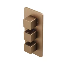 Abacus EZ Box 3.0 Brushed Bronze 3 Way Shower Valve with Square Handles
