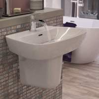 Allier 600 x 400mm 1 Tap Hole Basin & Full Pedestal