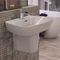 Ankam 600 x 400mm 1 Tap Hole Basin & Semi Pedestal