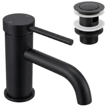 Anatra ECO Mono Basin Mixer & Slotted Push Button Waste - Matt Black