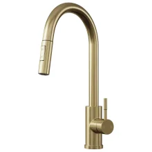 Anatra ECO Pull-Out Kitchen Mixer Tap with Swivel Spout - Brushed Brass