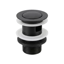 Anatra ECO Slotted Push Button Basin Waste - Matt Black