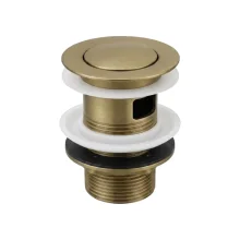 Anatra ECO Slotted Push Button Basin Waste - Brushed Brass