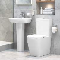 Burlington Regal Close Coupled WC & White Ceramic Cistern with Chrome Push Button P12 C2