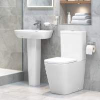 Ankam 4 Piece Set, Rimless Comfort Height Toilet & Basin