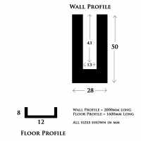 Wet Room 8mm Glass Surface Channel - 1200mm - Brushed Nickel