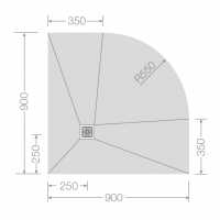 Abacus Tileable Square Shower Tray 1500 x 1500mm Corner Drain