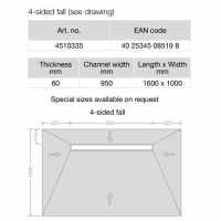 wedi Fundo Ligno Floor Level Shower Tray Central Drain - 1500 x 1500mm