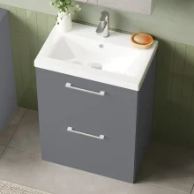 Hudson Reed Juno 500mm Grey Wall Hung Vanity Unit