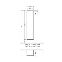 Jux Wall Hung 1 Door Tall Unit 350mm- Matt Cotton & Oak Effect