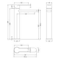 Nuie Windon Wall Mounted Basin Mixer Tap Brushed Brass