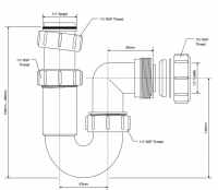 McAlpine SA10 Tubular Swivel 'P' Trap - 1 1/4" / 32mm