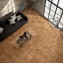 Bari 600 x 600mm Natural Matt Porcelain Parquet Wall & Floor Tile - &pound;24.95m2