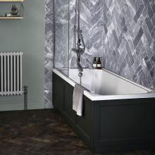 Bayswater Monobloc Lever Hex Bidet Taps - Black/Chrome