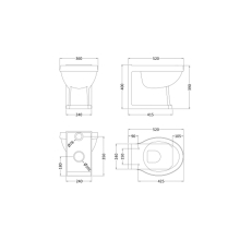 Bayswater Porchester Traditional Close Coupled Toilet  - Flush Handle