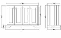 Bayswater 800mm 2-Door Traditional Basin Cabinet - Pointing White