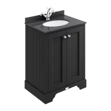 Bayswater 600mm 2-Door Traditional Basin Cabinet - Matt Black
