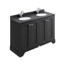 Bayswater 1200mm 4-Door Traditional Basin Cabinet - Matt Black
