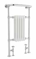 Bayswater Clifford 965 x 540mm Traditional Towel Rail - White & Chrome