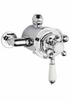 Burlington Tay Deck Mounted Traditional Bath Shower Mixer Tap Rigid Riser - Fixed Head - BT2DS