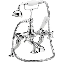 Bayswater Hex Bath Shower Mixer - White/Chrome