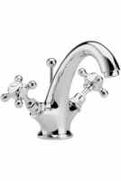 Bayswater Monobloc Hex Basin Mixer Taps - White/Chrome