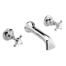 Bayswater 3 Hole Hex Bath Mixer Taps - White/Chrome