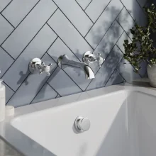 Bayswater Hex Bath Shower Mixer - White/Chrome