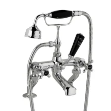 Bayswater Hex Bath Shower Mixer - Black/Chrome