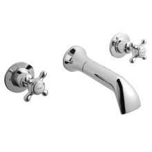 Bayswater 3 Hole Dome Bath Mixer Taps - White/Chrome