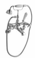 Bayswater Dome Wall Mounted Bath Shower Mixer - White/Chrome