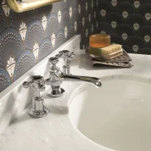 Hudson Reed Topaz Brushed Brass Dome Collar Bath Pillar Taps