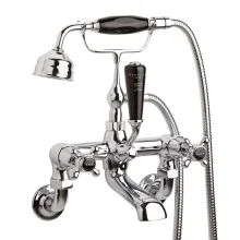 Bayswater Dome Wall Mounted Bath Shower Mixer - Black/Chrome