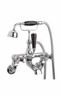 Bayswater Dome Wall Mounted Bath Shower Mixer - Black/Chrome