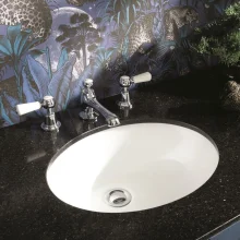 Bayswater Lever Dome Bath Pillar Taps - Black/Chrome